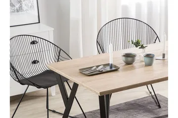 Willanna Rektangulært Spisebord 140 cm i Tre med Eik- og Metalllook - Lysebrun - Møbler - Bord - Spisebord & kjøkkenbord
