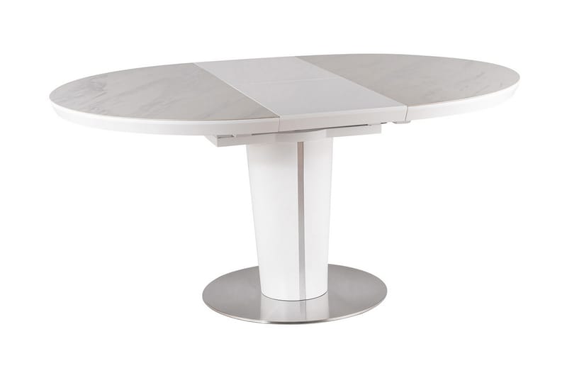 Wilora Forlengningsbart Spisebord 120 cm Rundt - Keramikk/Lyse - Spisebord & kjøkkenbord