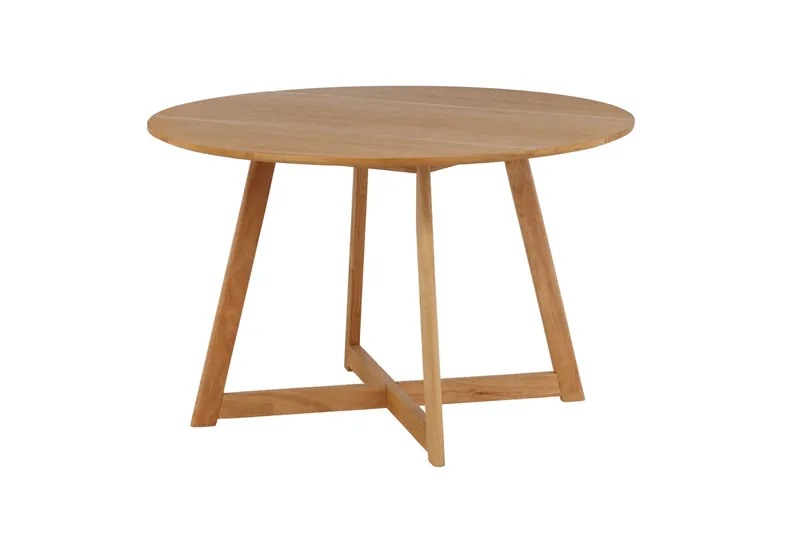Yakidon Uttrekkbart Rundt Spisebord 120 cm med Tre- og Eketreutseende - Brun - Møbler - Bord - Spisebord & kjøkkenbord