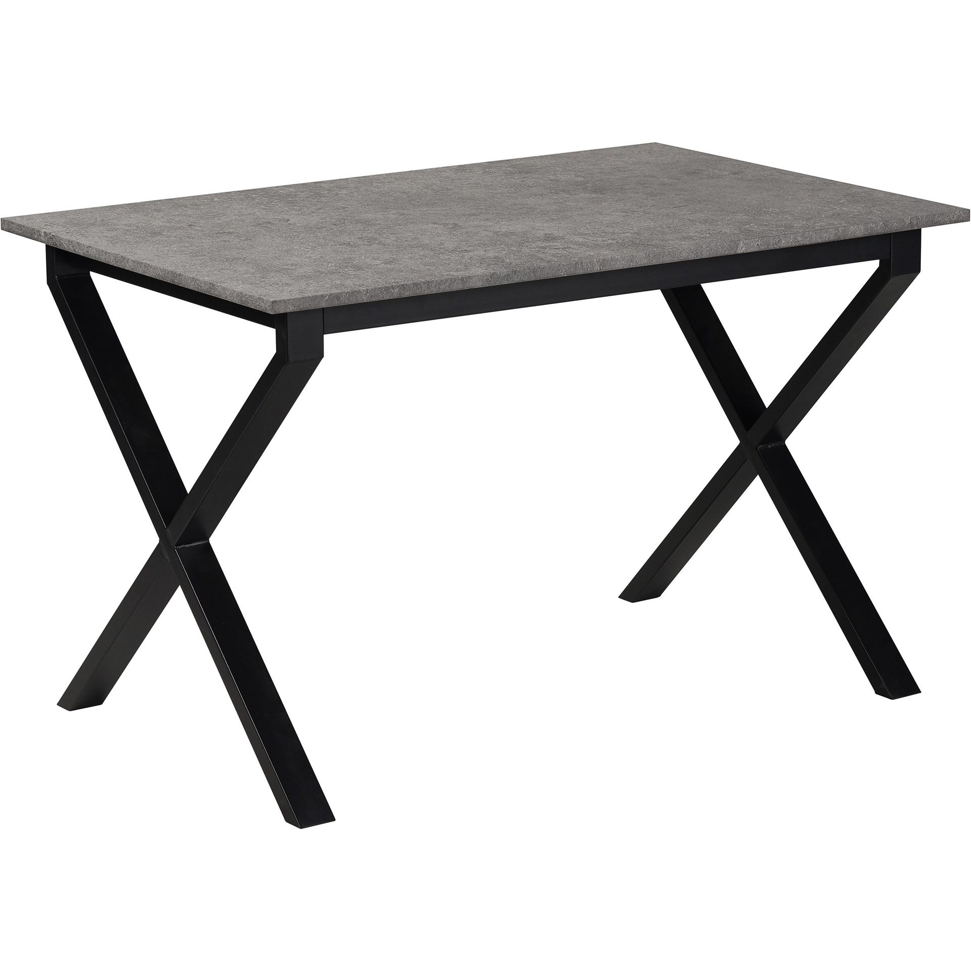 Spisebord Loft24 Ipswich Betong 120 x 80 cm - Betonggrå og svart