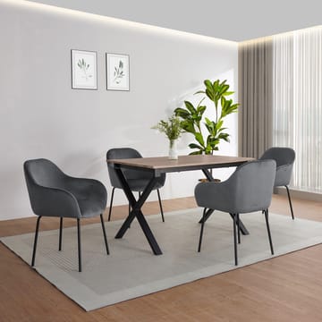 Spisebord Loft24 Ipswich Eik/svart 120 x 80 cm - Eik og svart - Møbler - Bord - Spisebord & kjøkkenbord