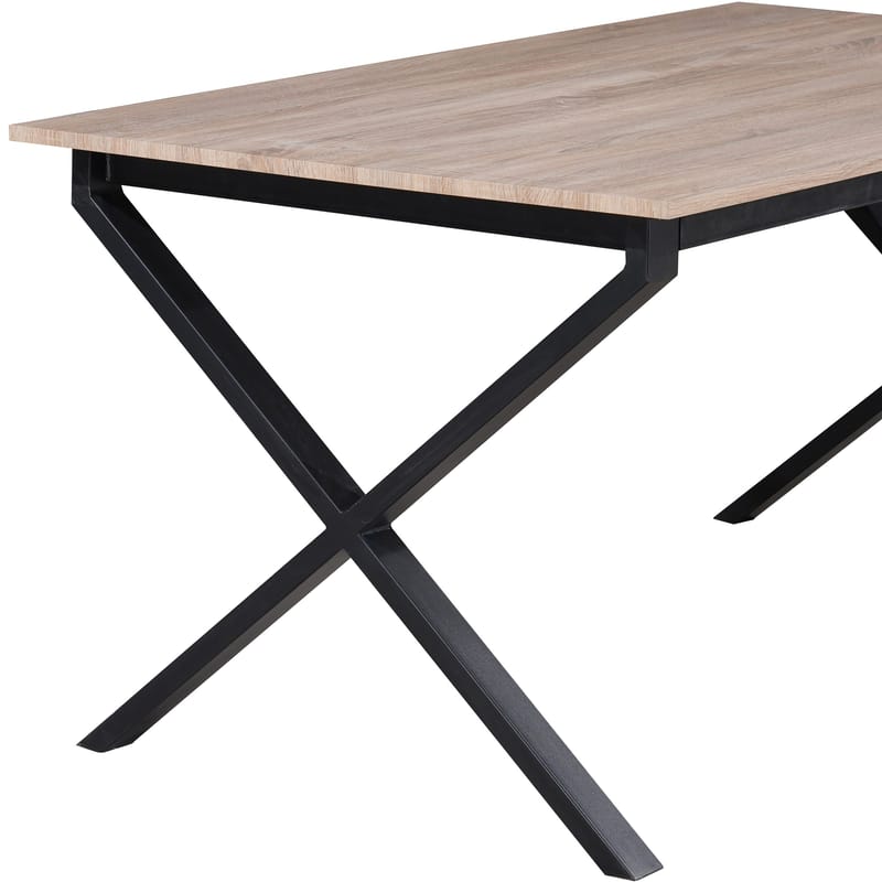 Spisebord Loft24 Ipswich Eik/svart 160 x 90 cm - Eik og svart - Møbler - Bord - Spisebord & kjøkkenbord