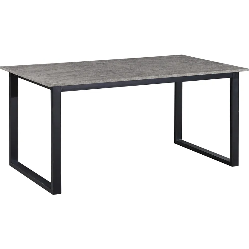 Spisebord Loft24 Luton Betong 160 x 90 cm, Betonggrå og svart