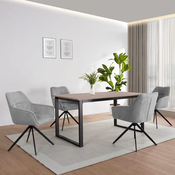 Spisebord Loft24 Luton Eik/svart 160 x 90 cm - Eik og svart - Møbler - Bord - Spisebord & kjøkkenbord