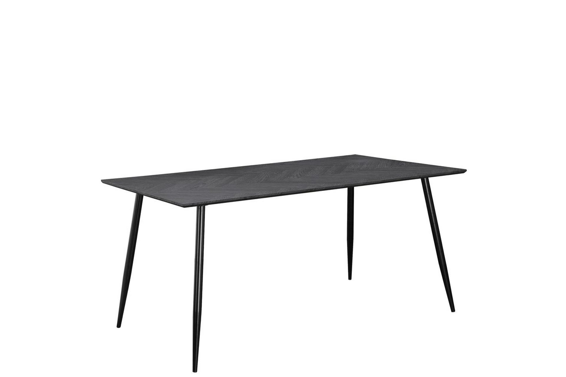 Spisebord Monza 160x90x76 cm, Fiskeben Gråeik/Svart - 160x90x76 cm, Fiskeben Gråeik/Svart - Møbler - Bord - Spisebord & kjøkkenbord