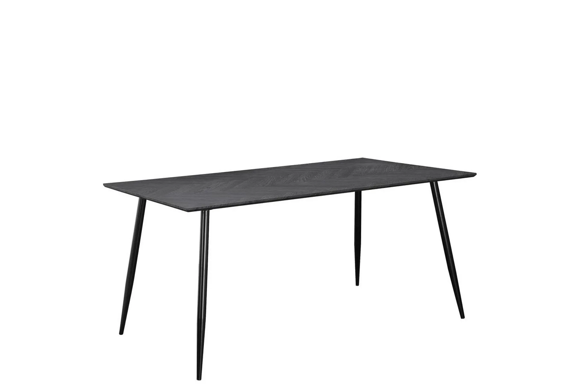 Spisebord Monza 160x90x76 cm, Fiskeben Gråeik/Svart - 160x90x76 cm, Fiskeben Gråeik/Svart
