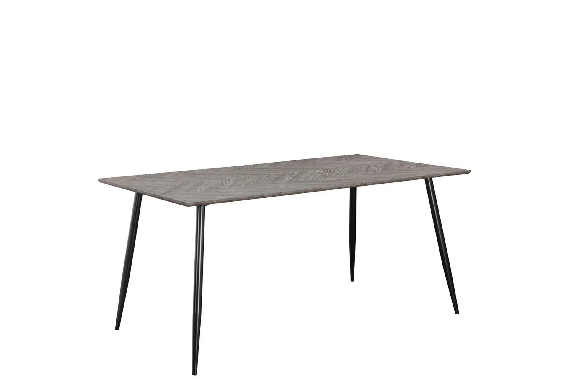 Spisebord Monza 160x90x76 cm, Fiskeben Hviteik/Svart - 160x90x76 cm, Fiskeben Hviteik/Svart