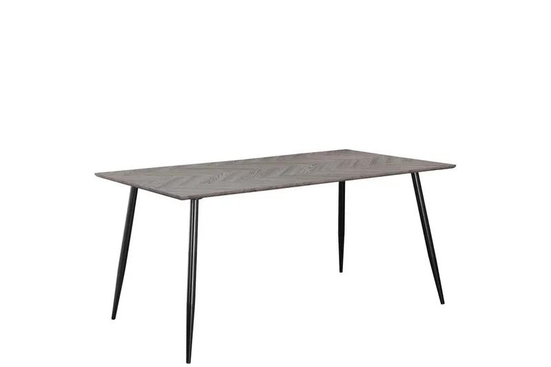 Spisebord Monza 160x90x76 cm, Fiskeben Hviteik/Svart, 160x90x76 cm, Fiskeben Hviteik/Svart