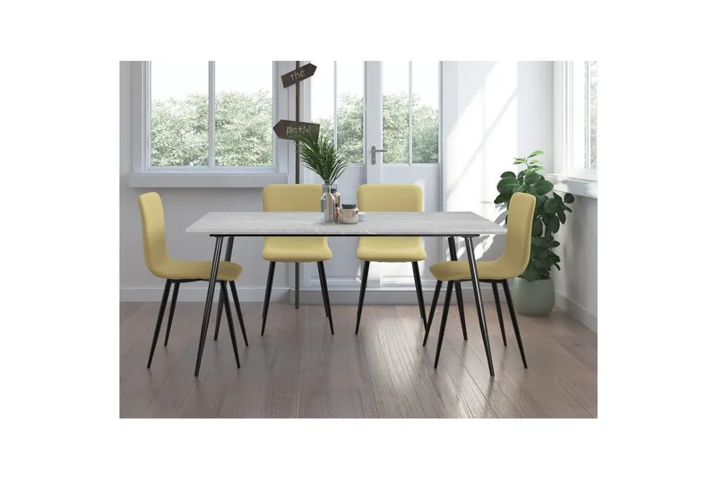 Spisebord Monza 160x90x76 cm, Stein/Svart - 160x90x76 cm, Stein/Svart - Møbler - Bord - Spisebord & kjøkkenbord