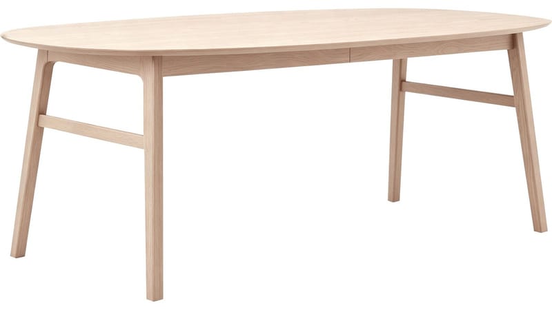 Spisebord NFG Karmöy 205-305x105 cm Vitpigmenterat Med 2 tillägg 205x105 cm, Hvitpigmentert