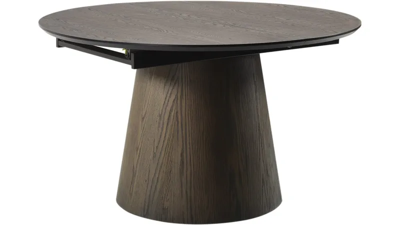Spisebord NFG Portbello ø130 + 50+50 cm Brun Med 2 tillägg Dia 130 cm, Brun