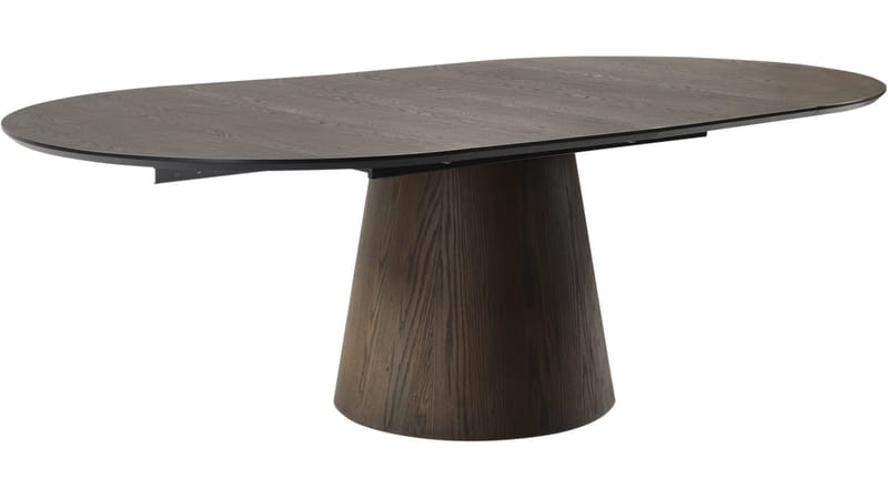 Spisebord NFG Portbello ø130 + 50+50 cm Brun Med 2 tillägg Dia 130 cm - Brun - Møbler - Bord - Spisebord & kjøkkenbord