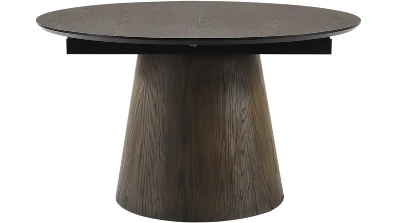 Spisebord NFG Portbello ø130 + 50+50 cm Brun Med 2 tillägg Dia 130 cm - Brun - Møbler - Bord - Spisebord & kjøkkenbord