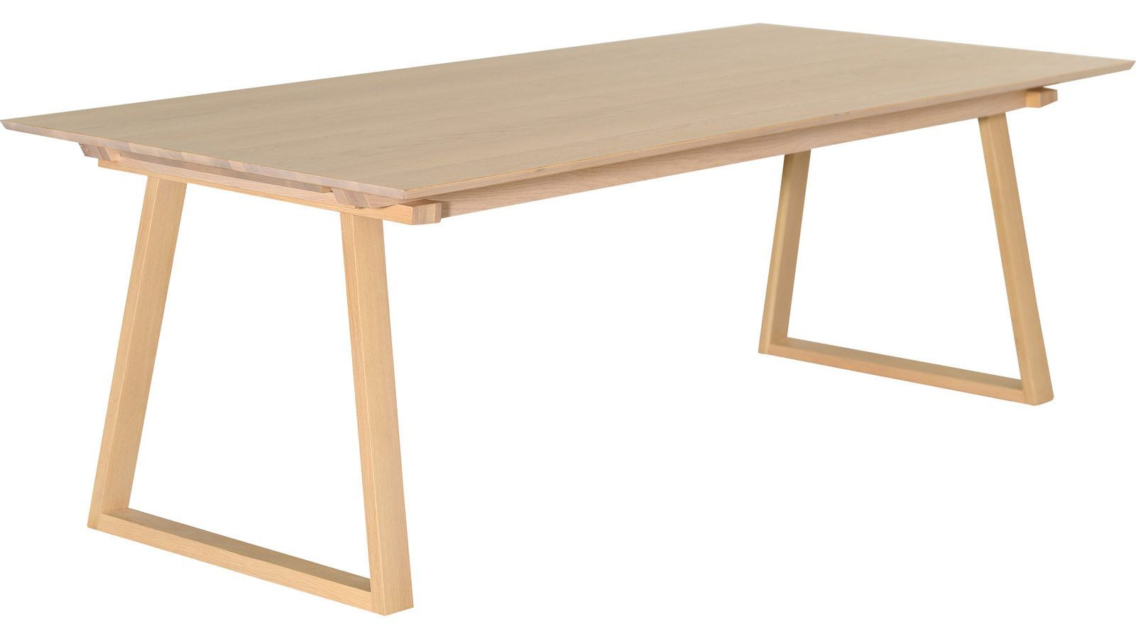 Spisebord Norvik 220+50+50 cm - Hvitpigmentert Eik