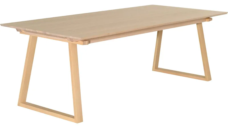 Spisebord Norvik 220+50+50 cm, Hvitpigmentert Eik