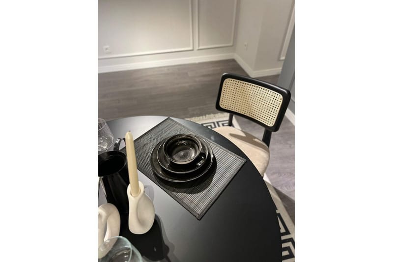 Spisebord- og stolsett (5 deler) Colomieu Svart / Hvit - Svart/Hvit - Møbler - Bord - Spisegrupper