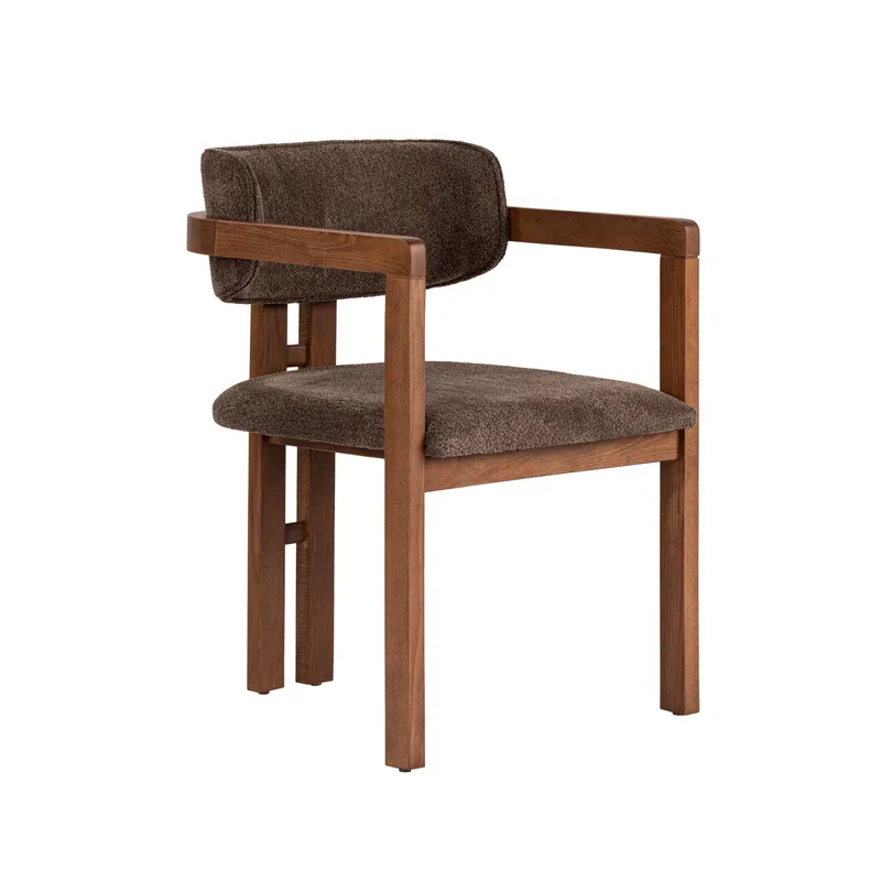 Spisebord- og stolsett Nordure Meridia 4 (180 x 75 x 90 cm) 5 deler Travertin valnøtt brun - Møbler - Bord - Spisegrupper