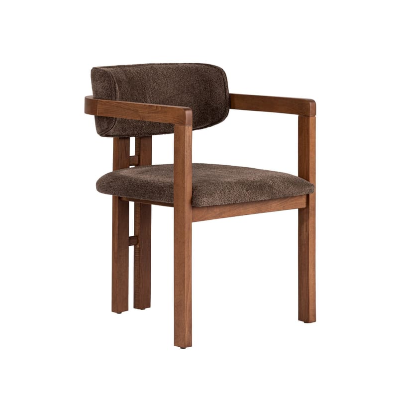 Spisebord- og stolsett Nordure Meridia 6 (180 x 75 x 90 cm) 7 deler Travertin valnøtt brun - Møbler - Bord - Spisegrupper