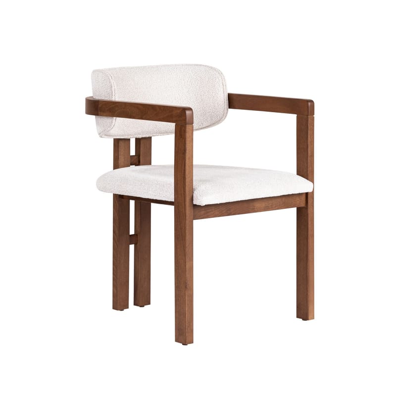 Spisebord- og stolsett Nordure Meridia 6 (180 x 75 x 90 cm) 7 deler Travertin valnøtt hvit - Møbler - Bord - Spisegrupper