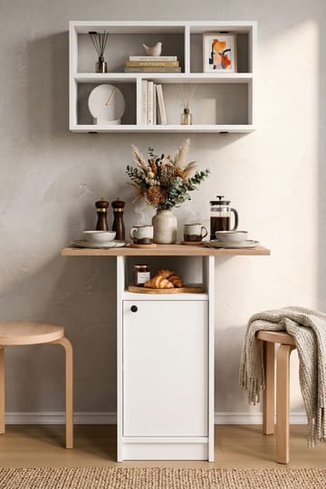 Spisebord- og vegghylle-sett (2 deler) Hanah Home Nord (72 x 73,8 x 44,5 cm) Hvit eik - Hvit og eik - Møbler - Bord - Spisebord & kjøkkenbord