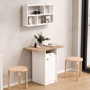 Spisebord- og vegghylle-sett (2 deler) Hanah Home Nord (72 x 73,8 x 44,5 cm) Hvit eik - Hvit og eik - Møbler - Bord - Spisebord & kjøkkenbord