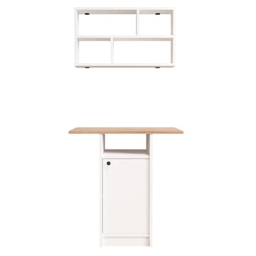 Spisebord- og vegghylle-sett (2 deler) Hanah Home Nord (72 x 73,8 x 44,5 cm) Hvit eik - Hvit og eik - Møbler - Bord - Spisebord & kjøkkenbord