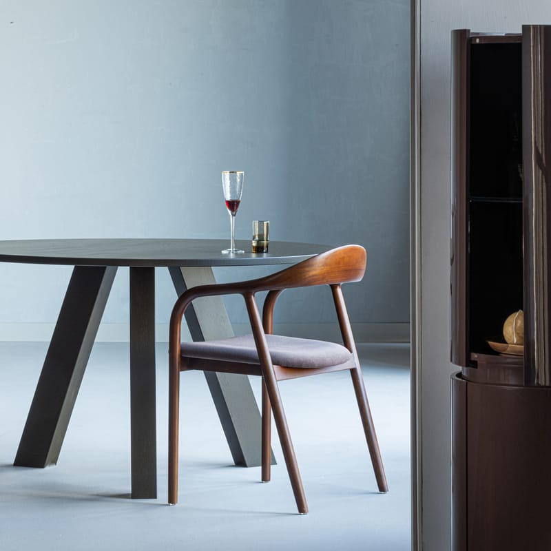 Spisebord Rhonda 129 cm rundt - Mellombrun - Møbler - Bord - Spisebord & kjøkkenbord