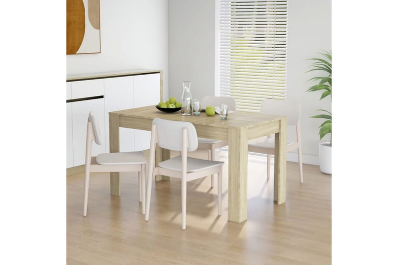 Spisebord sonoma eik 140x74,5x76 cm sponplate - Brun - Møbler - Bord - Spisebord & kjøkkenbord