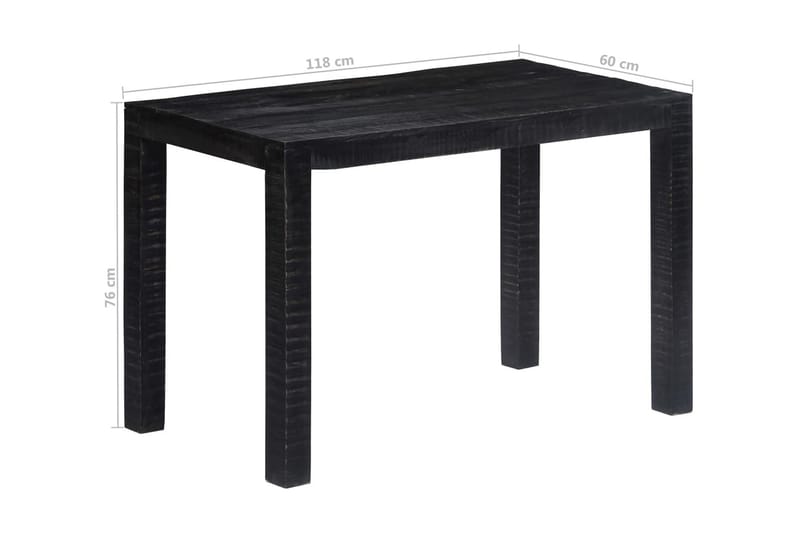 Spisebord svart 118x60x76 cm heltre mango - Spisebord & kjøkkenbord