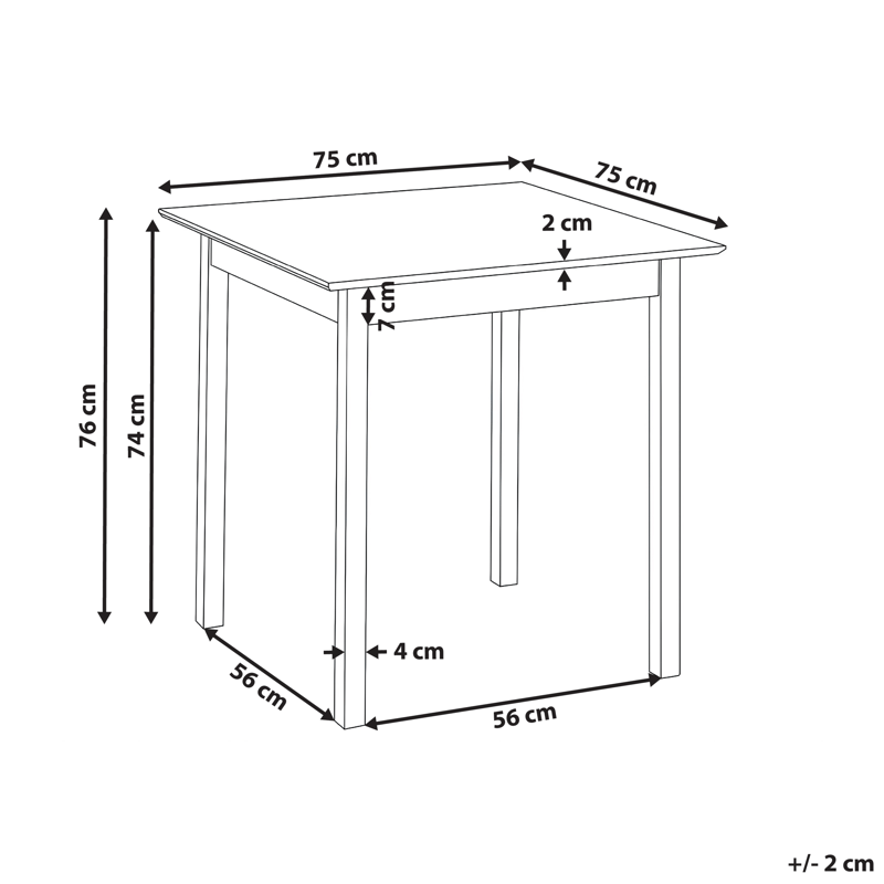 Spisebord Veritas 75 cm - Svart - Møbler - Bord - Spisebord & kjøkkenbord