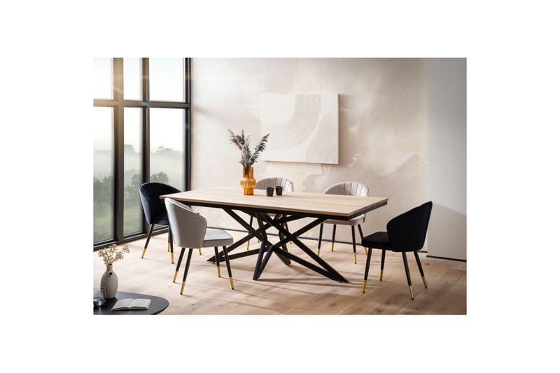 Spisebord Wohnling Heltre 200 cm Industriell Metallrammeutseende Base - Møbler - Bord - Spisebord & kjøkkenbord