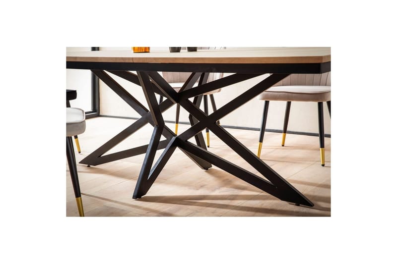Spisebord Wohnling Heltre 200 cm Industriell Metallrammeutseende Base - Møbler - Bord - Spisebord & kjøkkenbord