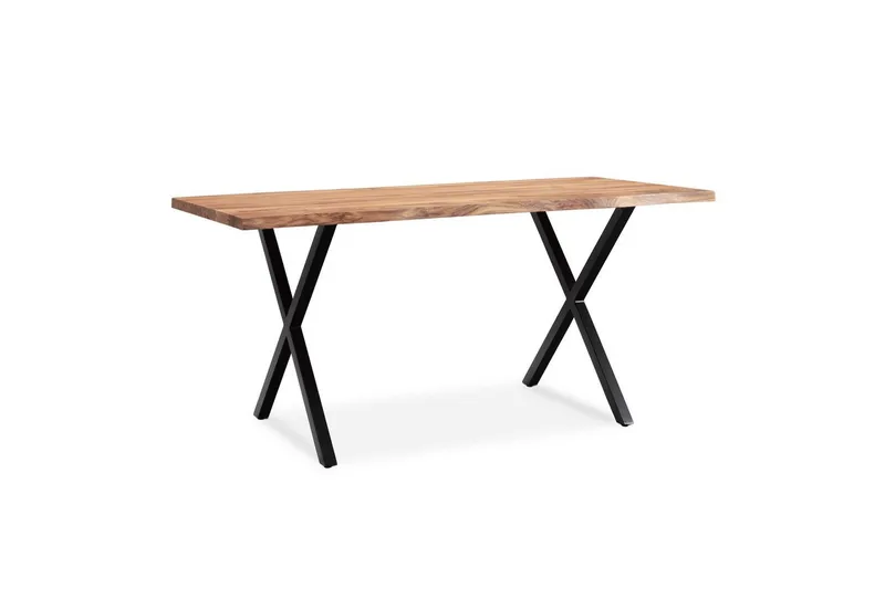 Spisebord Wohnling Heltre med trekanter rektangulær landlig stil Svart, krysset, 120x60 cm - Svart, krysset, 120x60 cm - Møbler - Bord - Spisegrupper