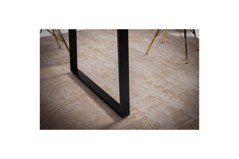 Spisebord Wohnling Heltre med trekanter rektangulær landlig stil Svart, Rett, 140x80 cm - Svart, Rett, 140x80 cm - Møbler - Bord - Spisegrupper