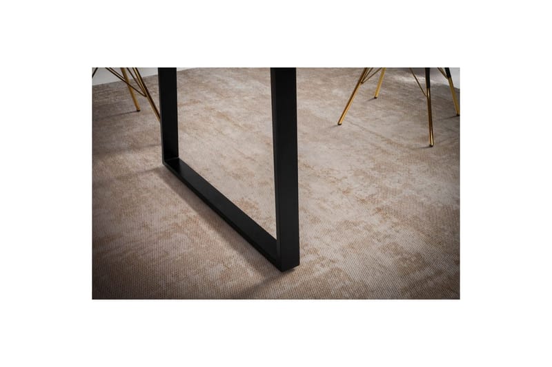 Spisebord Wohnling Heltre med trekanter rektangulær landlig stil Svart, Rett, 160x80 cm - Svart, Rett, 160x80 cm - Møbler - Bord - Spisegrupper