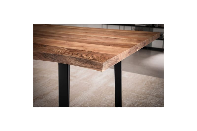 Spisebord Wohnling Heltre med trekanter rektangulær landlig stil Svart, Rett, 200x100 cm - Svart, Rett, 200x100 cm - Møbler - Bord - Spisegrupper