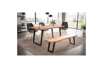 Spisebord Wohnling Heltre med trekanter rektangulær landlig stil Svart, vinklet, 180x90 cm - Svart, vinklet, 180x90 cm - Møbler - Bord - Spisebord & kjøkkenbord