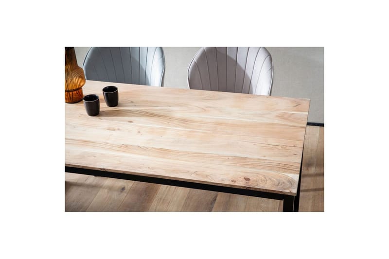 Spisebord Wohnling i massivt tre i industriell loftstil med metallunderstell 200x100 cm - 200x100 cm - Møbler - Bord - Spisebord & kjøkkenbord