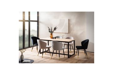Spisebord Wohnling i massivt tre i industriell loftstil med metallunderstell 200x100 cm - 200x100 cm - Møbler - Bord - Spisebord & kjøkkenbord