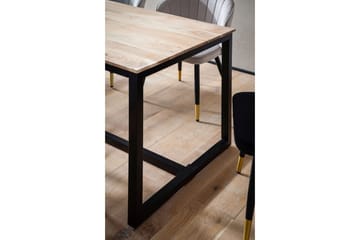 Spisebord Wohnling i massivt tre i industriell loftstil med metallunderstell 200x100 cm - 200x100 cm - Møbler - Bord - Spisebord & kjøkkenbord