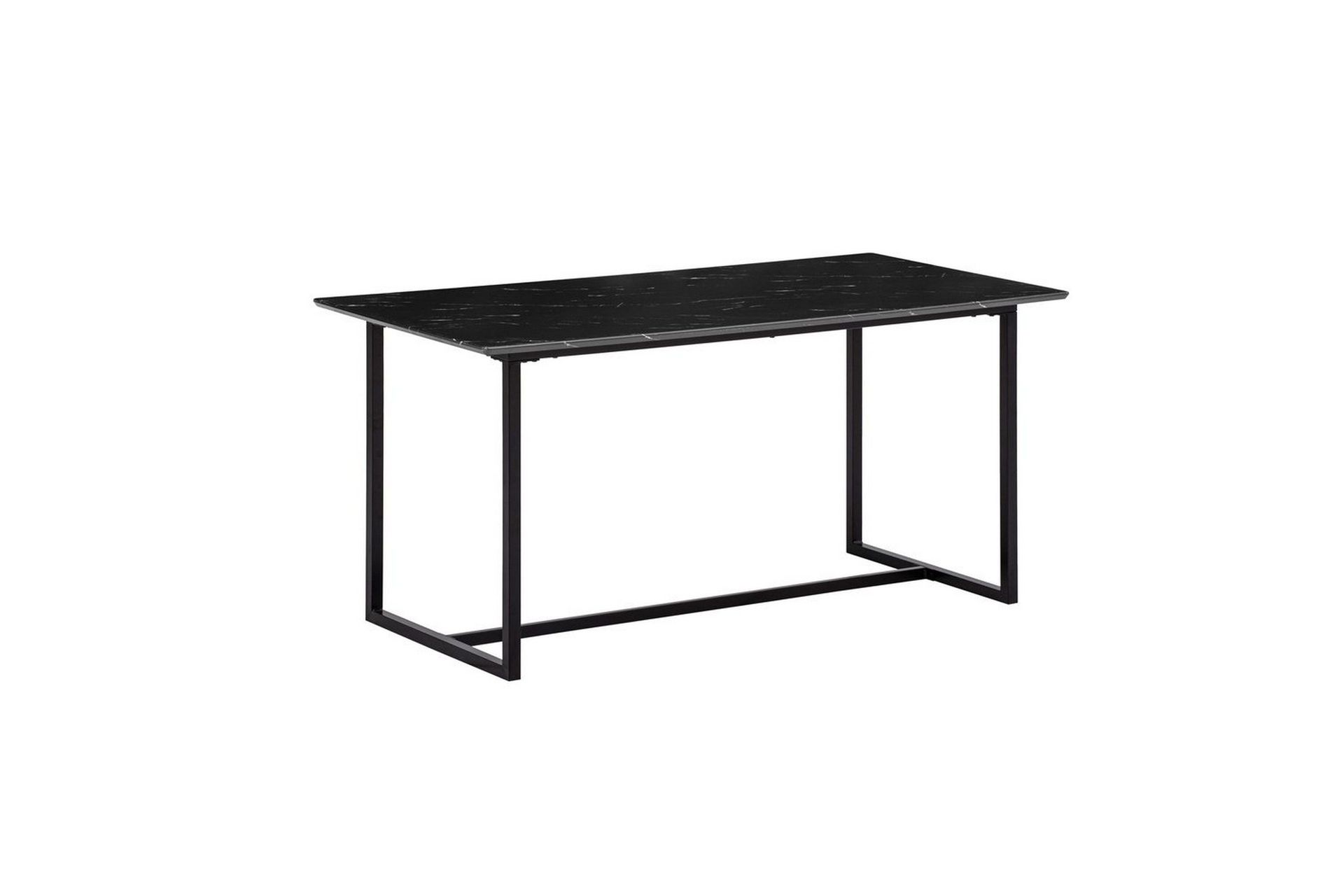 Spisebord Wohnling Industriell loftstil MDF med metalldetaljer i gull på bena Marmor, Svart, 180x90 cm - Marmor, Svart, 180x90 cm