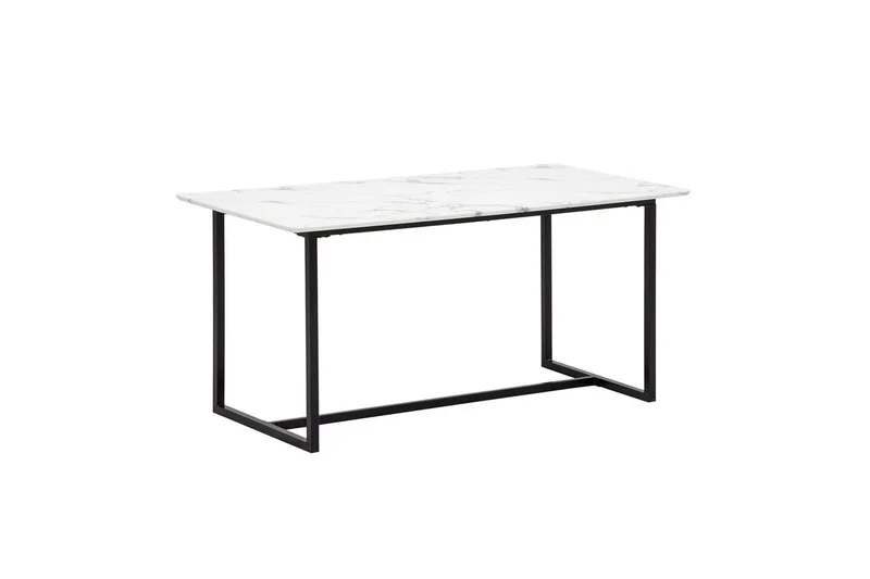 Spisebord Wohnling Industriell loftstil MDF med metalldetaljer i gull på bena Marmor, Hvit, 180x90 cm, Marmor, Hvit, 180x90 cm