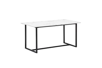 Spisebord Wohnling Industriell loftstil MDF med metalldetaljer i gull på bena Marmor, Hvit, 160x80 cm