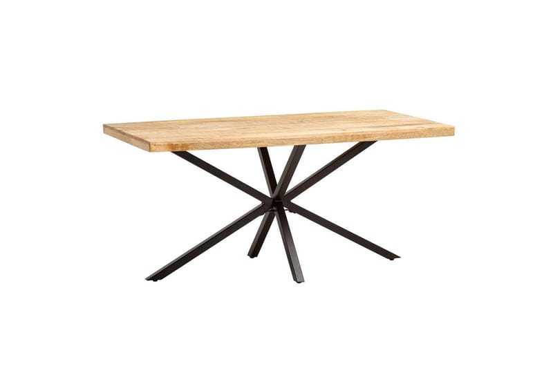 Spisebord Wohnling massivt tre metallkryssbase, industrielt utseende 180x90 cm - 180x90 cm - Møbler - Bord - Spisegrupper