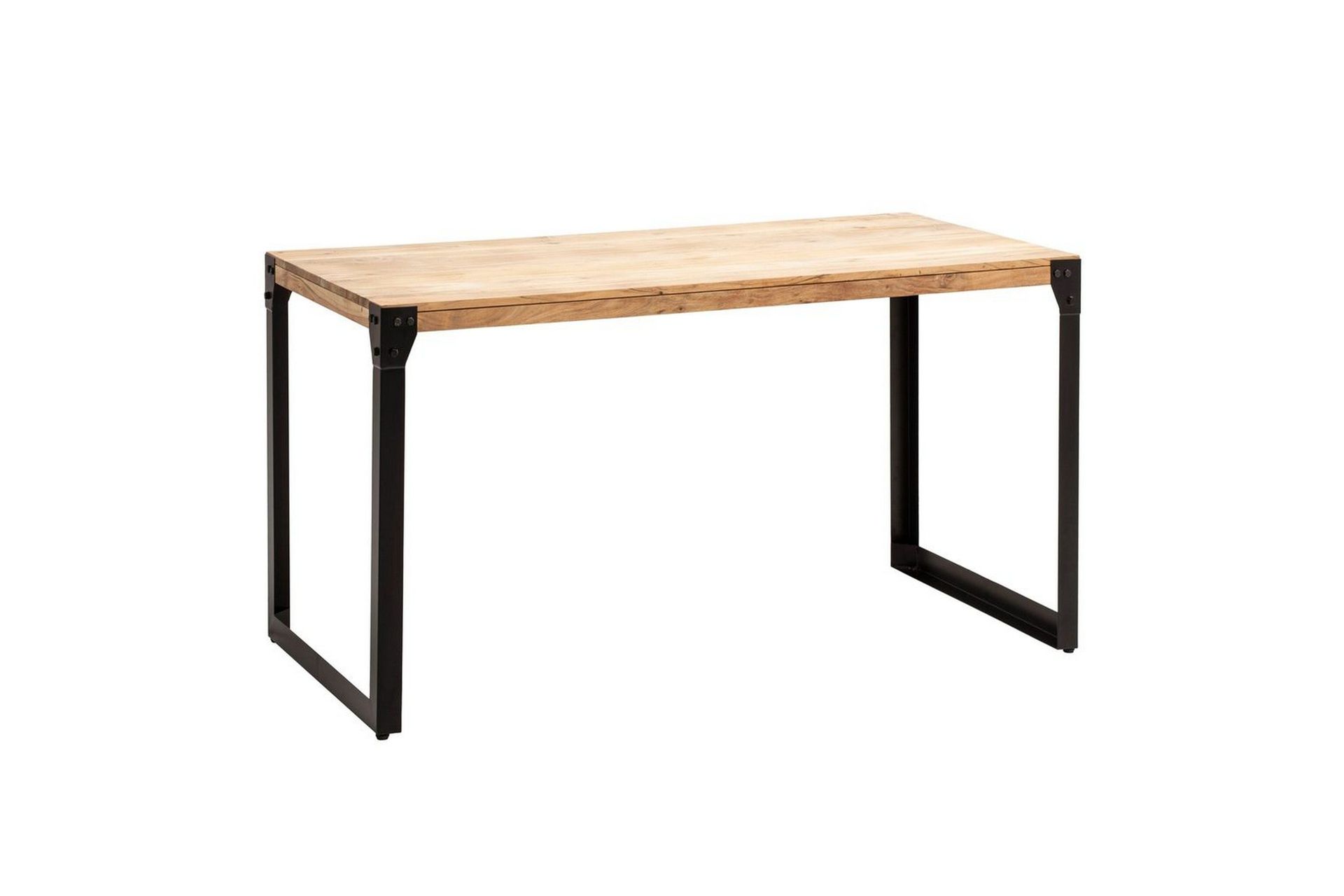 Spisebord Wohnling massivt tre rette metallben, industriell loftstil 120x60 cm - 120x60 cm