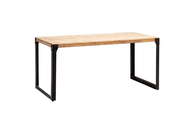 Spisebord Wohnling massivt tre rette metallben, industriell loftstil 180x90 cm - 180x90 cm - Møbler - Bord - Spisegrupper