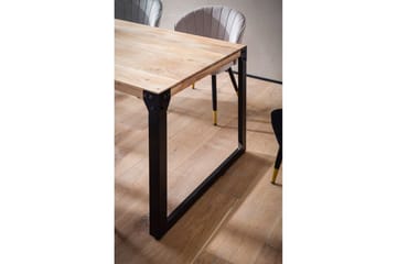 Spisebord Wohnling massivt tre rette metallben, industriell loftstil 180x90 cm - 180x90 cm - Møbler - Bord - Spisebord & kjøkkenbord