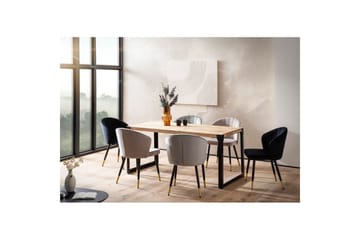 Spisebord Wohnling massivt tre rette metallben, industriell loftstil 180x90 cm - 180x90 cm - Møbler - Bord - Spisebord & kjøkkenbord