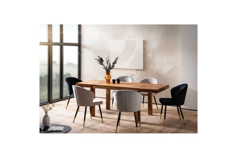 Spisebord Wohnling Massivt treverk uttrekkbar 120-200 cm landlig hus - Møbler - Bord - Spisegrupper