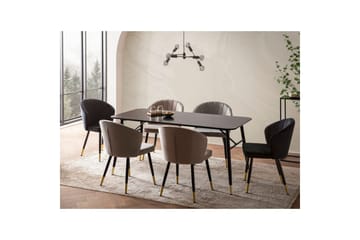 Spisebord Wohnling Moderne stil MDF med metallben med gulldetaljer Marmor, Svart, 140x80 cm - Marmor, Svart, 140x80 cm - Møbler - Bord - Spisebord & kjøkkenbord